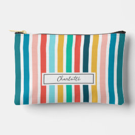 Modern Summer Colorful Vertical  Stripes  Custom  アクセサリーポーチ