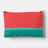 Modern Summer Coral Aquamarine Monogram アクセサリーポーチ (裏面)