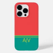 Modern Summer Coral Aquamarine Monogram Case-Mate iPhoneケース (裏面)