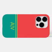 Modern Summer Coral Aquamarine Monogram Case-Mate iPhoneケース (裏面 (横))