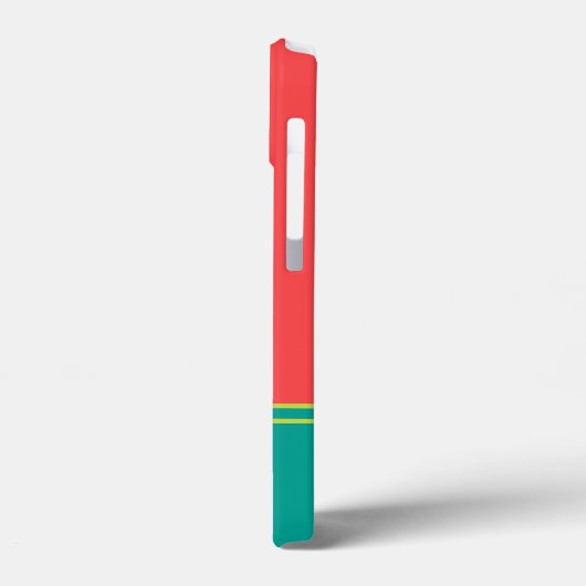 Modern Summer Coral Aquamarine Monogram Case-Mate iPhoneケース (裏面 / 左)
