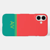 Modern Summer Coral Aquamarine Monogram Case-Mate iPhoneケース (裏面 (横))