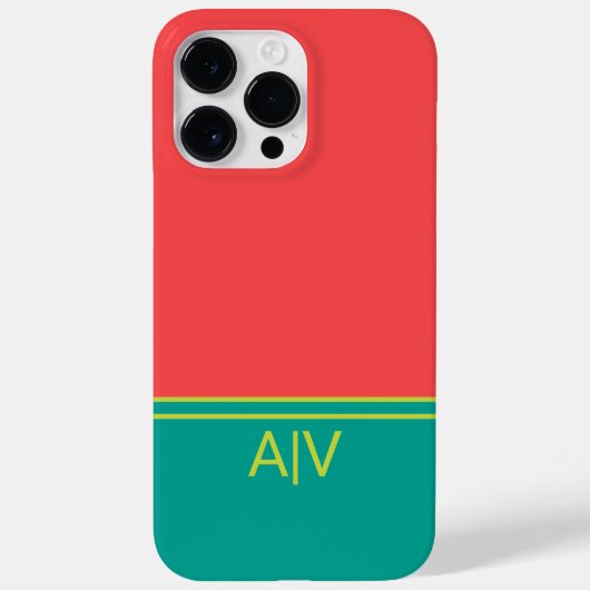 Modern Summer Coral Aquamarine Monogram Case-Mate iPhoneケース (裏面)