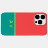 Modern Summer Coral Aquamarine Monogram Case-Mate iPhoneケース (裏面 (横))