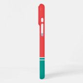 Modern Summer Coral Aquamarine Monogram iPhoneケース (左側面)