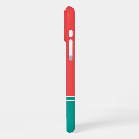 Modern Summer Coral Aquamarine Monogram iPhoneケース (左側面)