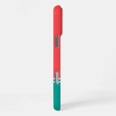 Modern Summer Coral Aquamarine Monogram iPhoneケース (右側面)