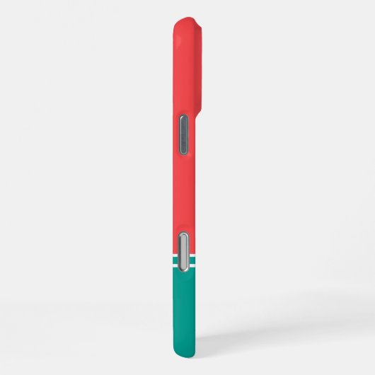 Modern Summer Coral Aquamarine Monogram iPhoneケース (右側面)