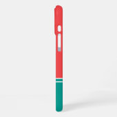 Modern Summer Coral Aquamarine Monogram iPhoneケース (左側面)