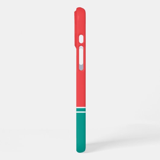 Modern Summer Coral Aquamarine Monogram iPhoneケース (左側面)