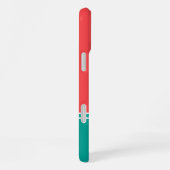 Modern Summer Coral Aquamarine Monogram iPhoneケース (右側面)