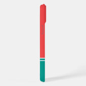 Modern Summer Coral Aquamarine Monogram iPhoneケース (右側面)