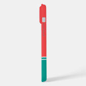 Modern Summer Coral Aquamarine Monogram iPhoneケース (左側面)