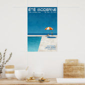Modern Summer Poolside Wall Art Print Bold French ポスター (キッチン)