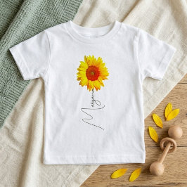Modern Summer Sunflower | お名前＆イニシャル入り ベビーTシャツ