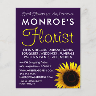 Modern Sunflower, Floristry Advertising チラシ