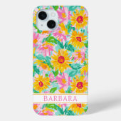 Modern Sunflower Painting Monogrammed Case-Mate iPhoneケース (裏面)