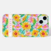 Modern Sunflower Painting Monogrammed Case-Mate iPhoneケース (裏面 (横))