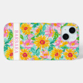 Modern Sunflower Painting Monogrammed Case-Mate iPhoneケース (裏面 (横))
