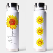 Modern Sunflower | Personalised Name & Monogram  ウォーターボトル