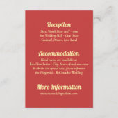 Modern Sunflower Sunset Coral Gold Wedding エンクロージャーカード (正面)