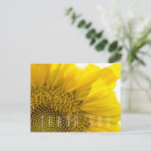 Modern Sunflower Thank You Name ポストカード (スタンド正面)