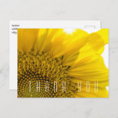 Modern Sunflower Thank You Name ポストカード (正面/裏面)