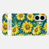 Modern Sunflowers Monogrammed Case-Mate iPhoneケース (裏面 (横))