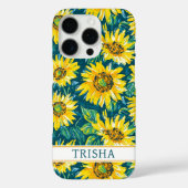 Modern Sunflowers Monogrammed Case-Mate iPhoneケース (裏面)