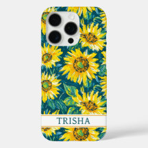 Modern Sunflowers Monogrammed