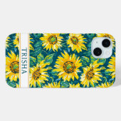 Modern Sunflowers Monogrammed Case-Mate iPhoneケース (裏面 (横))