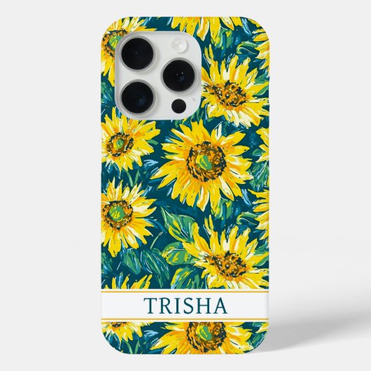 Modern Sunflowers Monogrammed Case-Mate iPhoneケース (裏面)