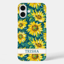 Modern Sunflowers Monogrammed