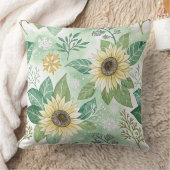 Modern  Sunflowers Winter pattern クッション (ブランケット)