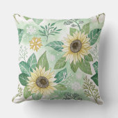 Modern  Sunflowers Winter pattern クッション (正面)