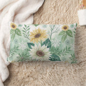 Modern  Sunflowers Winter pattern ランバークッション (ブランケット)