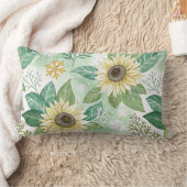 Modern  Sunflowers Winter pattern ランバークッション (ブランケット)