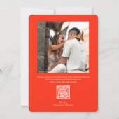 Modern Sunset Orange QR Code Italian Wedding セーブザデート (裏面)