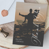 Modern Sunset Silhouette Wedding Thank You Card サンキューカード