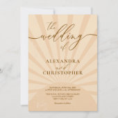 Modern Sunset Watercolor Wedding 招待状 (正面)