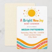 Modern Sunshine Baby Shower 招待状 (正面/裏面)