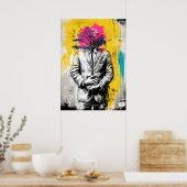 Modern Surreal Portrait Conceptual Tree Art ポスター (キッチン)