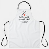 Modern Sushi Lab Name Logo Design エプロン (正面)