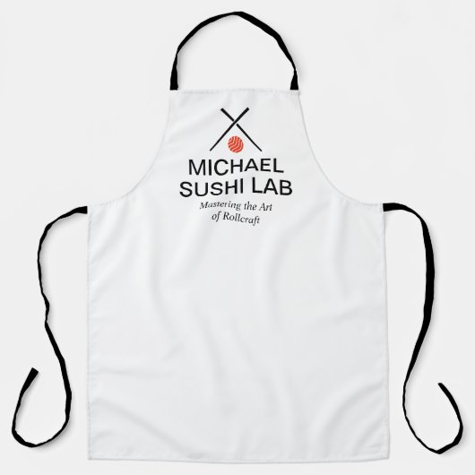 Modern Sushi Lab Name Logo Design エプロン (正面)