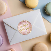 Modern sweet 16 pink and gold balloons ラウンドシール