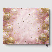 Modern sweet 16 pink gold balloons ゲストブック (裏面)