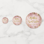 Modern sweet 16 pink gold balloons コンフェッティ (裏面)