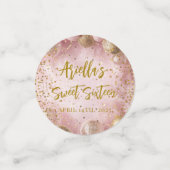 Modern sweet 16 pink gold balloons コンフェッティ (スモール正面)