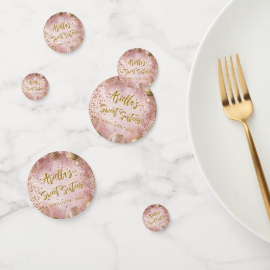 Modern sweet 16 pink gold balloons コンフェッティ (グループ)