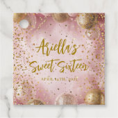 Modern sweet 16 pink gold balloons フェイバータグ (正面)